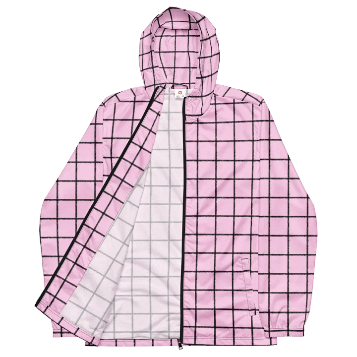 Pink Grid Men's Windbreaker product image (1)