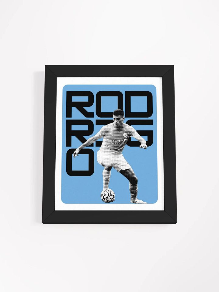 Rodrigo BW Manchester City Name Art Framed Print product image (1)