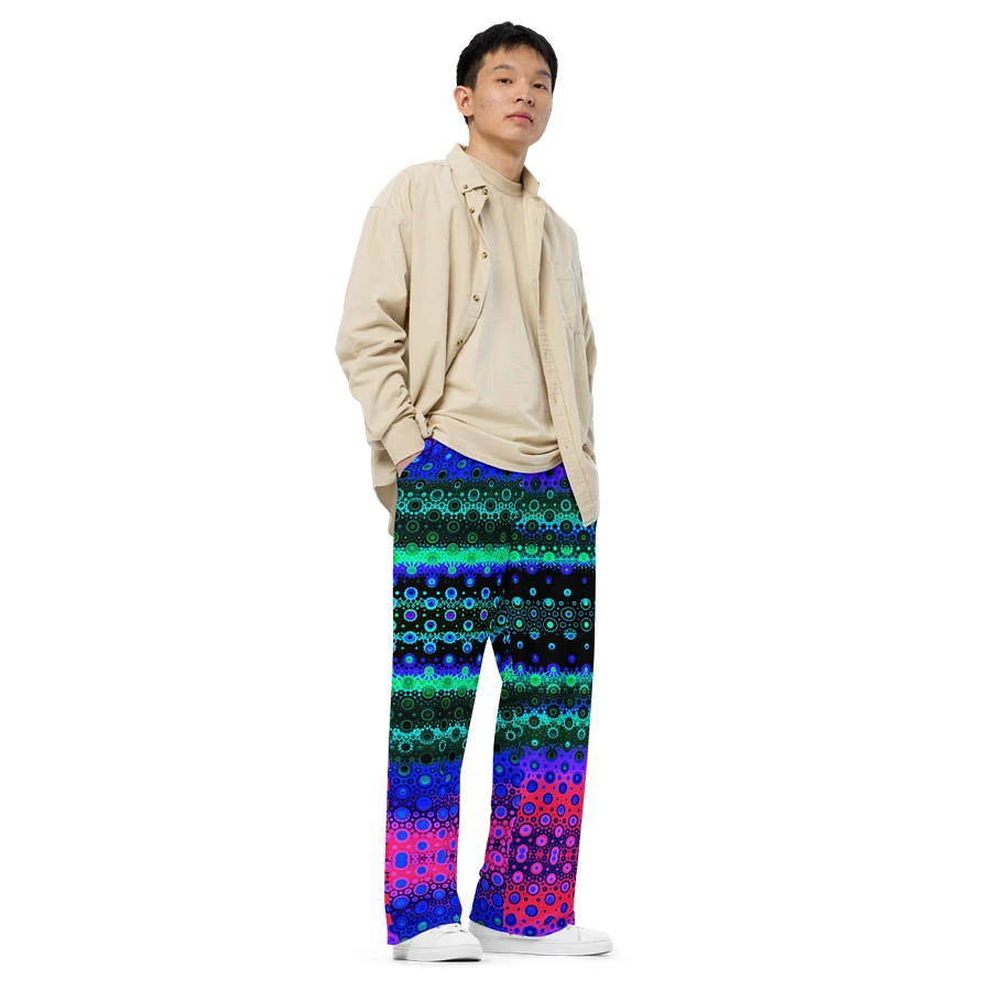 Abstract Multicoloured Pattern Unisex Wide Leg Trousers product image (2)