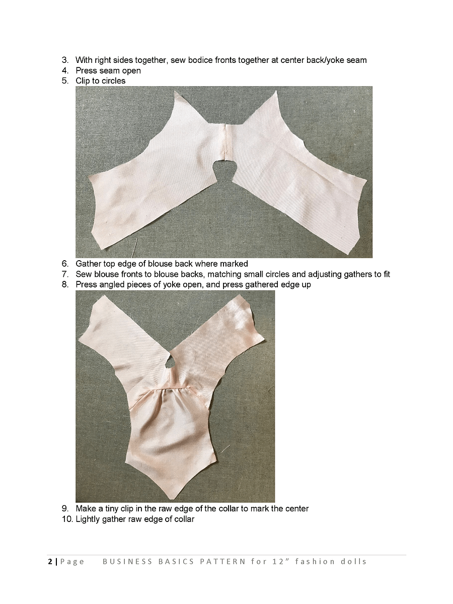 Business Basics sewing pattern for 12" fashion dolls product image (3)
