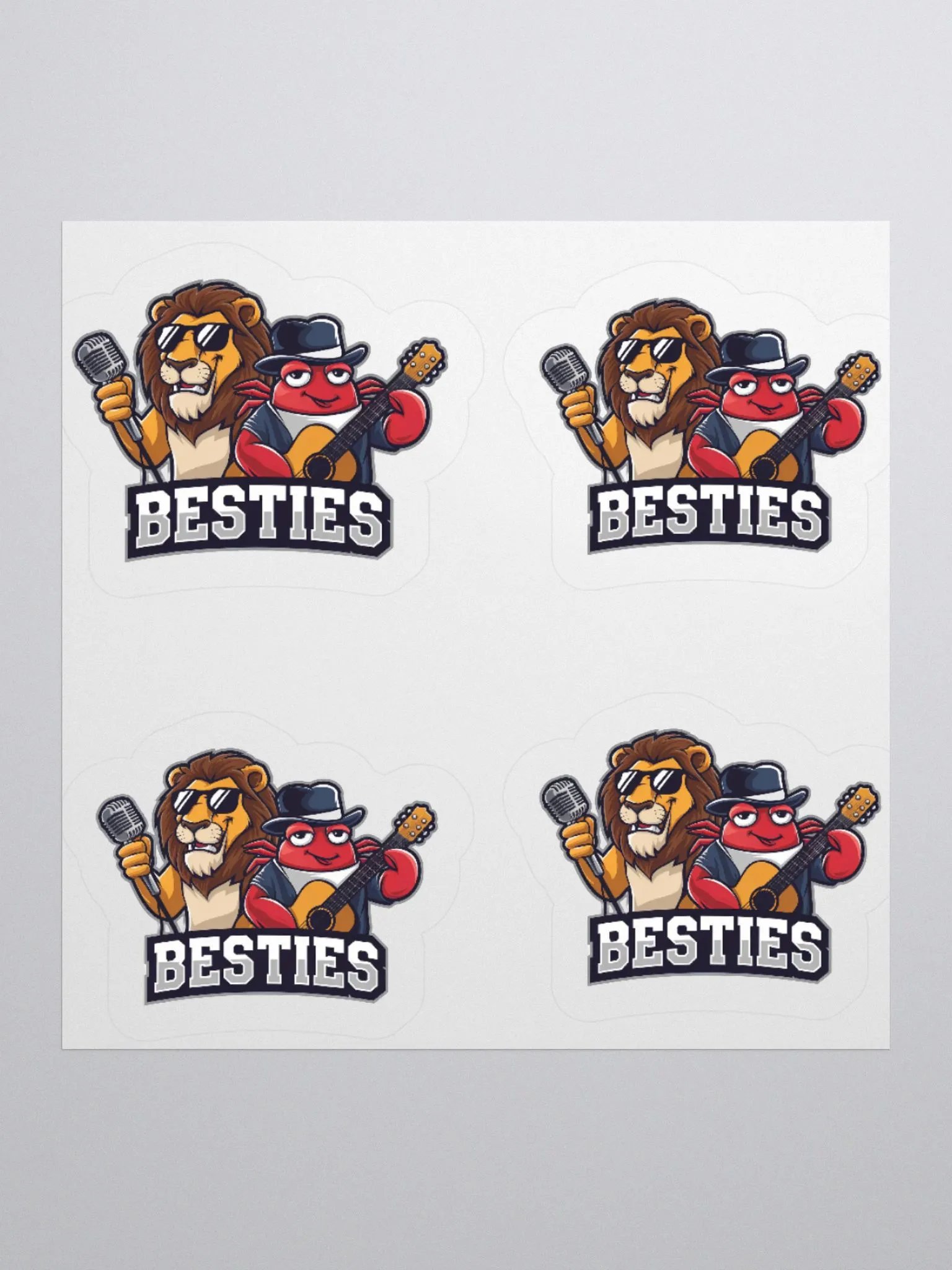Lion and Crab Besties Kiss Cut Stickers product image (4)