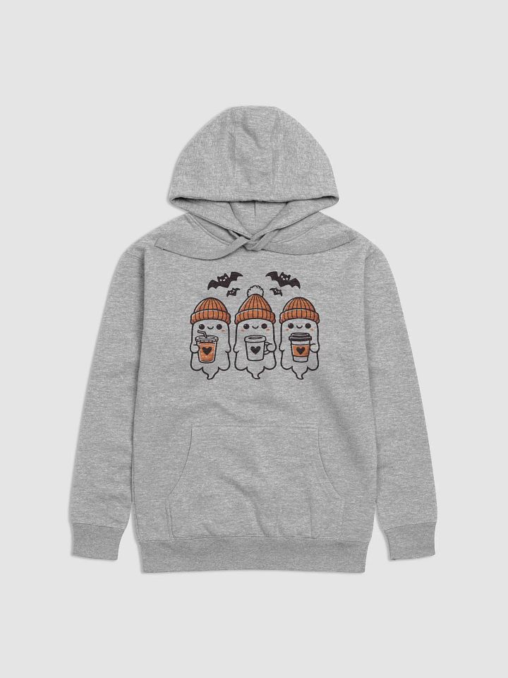 Halloween Coffee Ghost Hoodie | Cute Lantern Graphic Premium Hoodie product image (5)