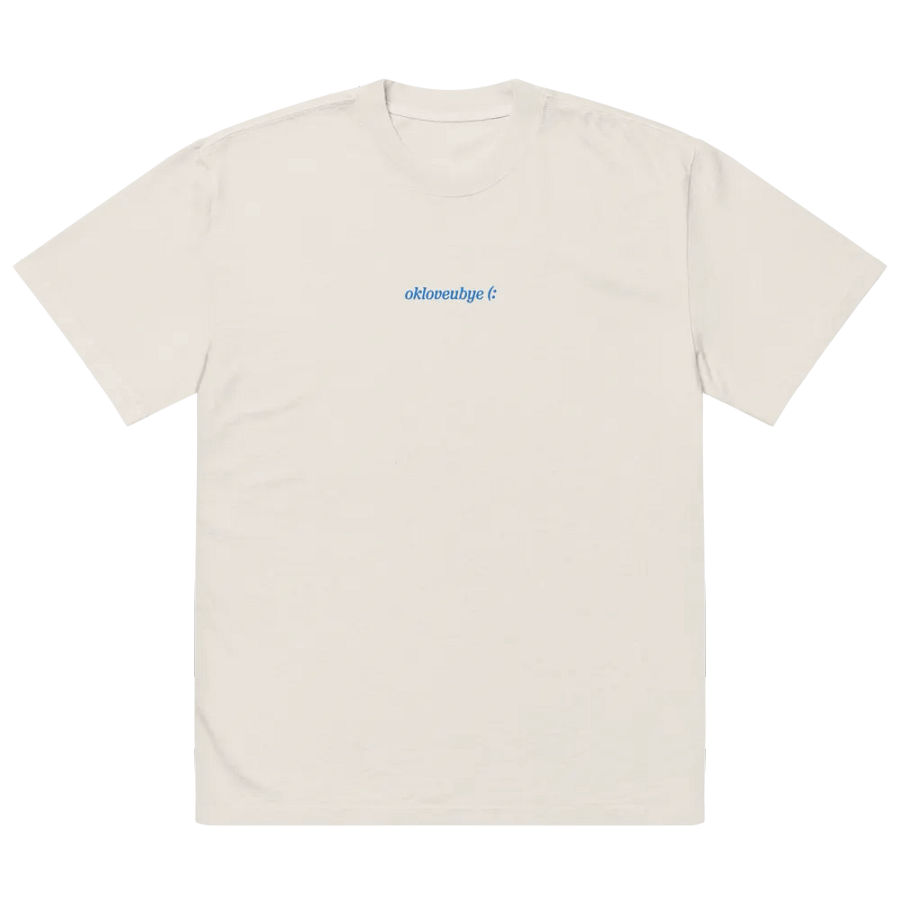 OKLOVEUBYE EMBROIDERED TEE (BONE + BLUE) product image (4)