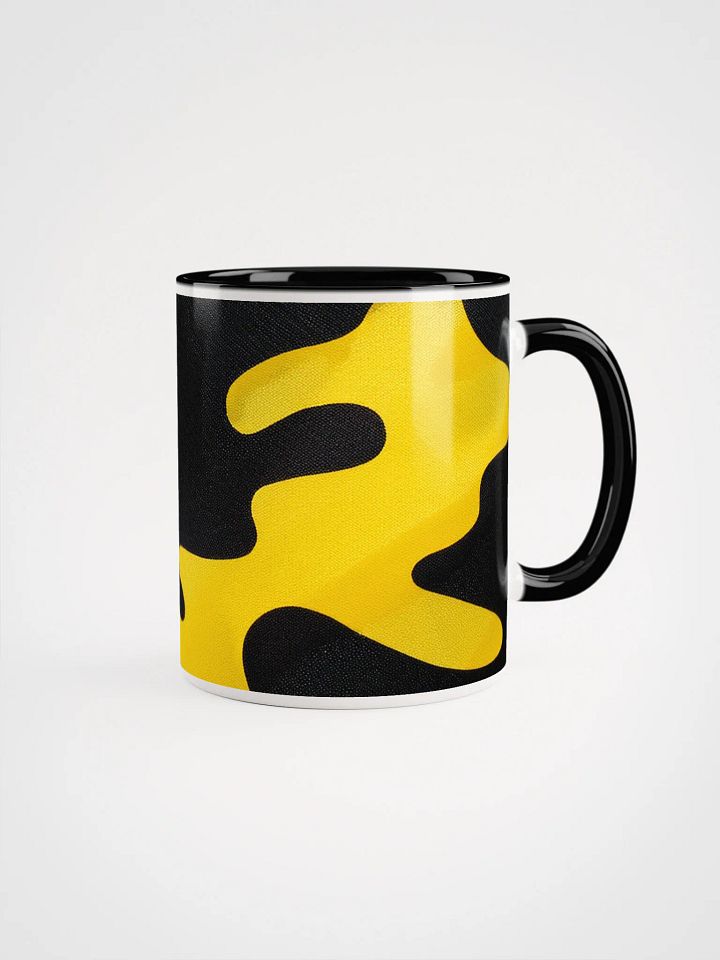 Ceramic Mug with Color inside black and yellow camo product image (1)