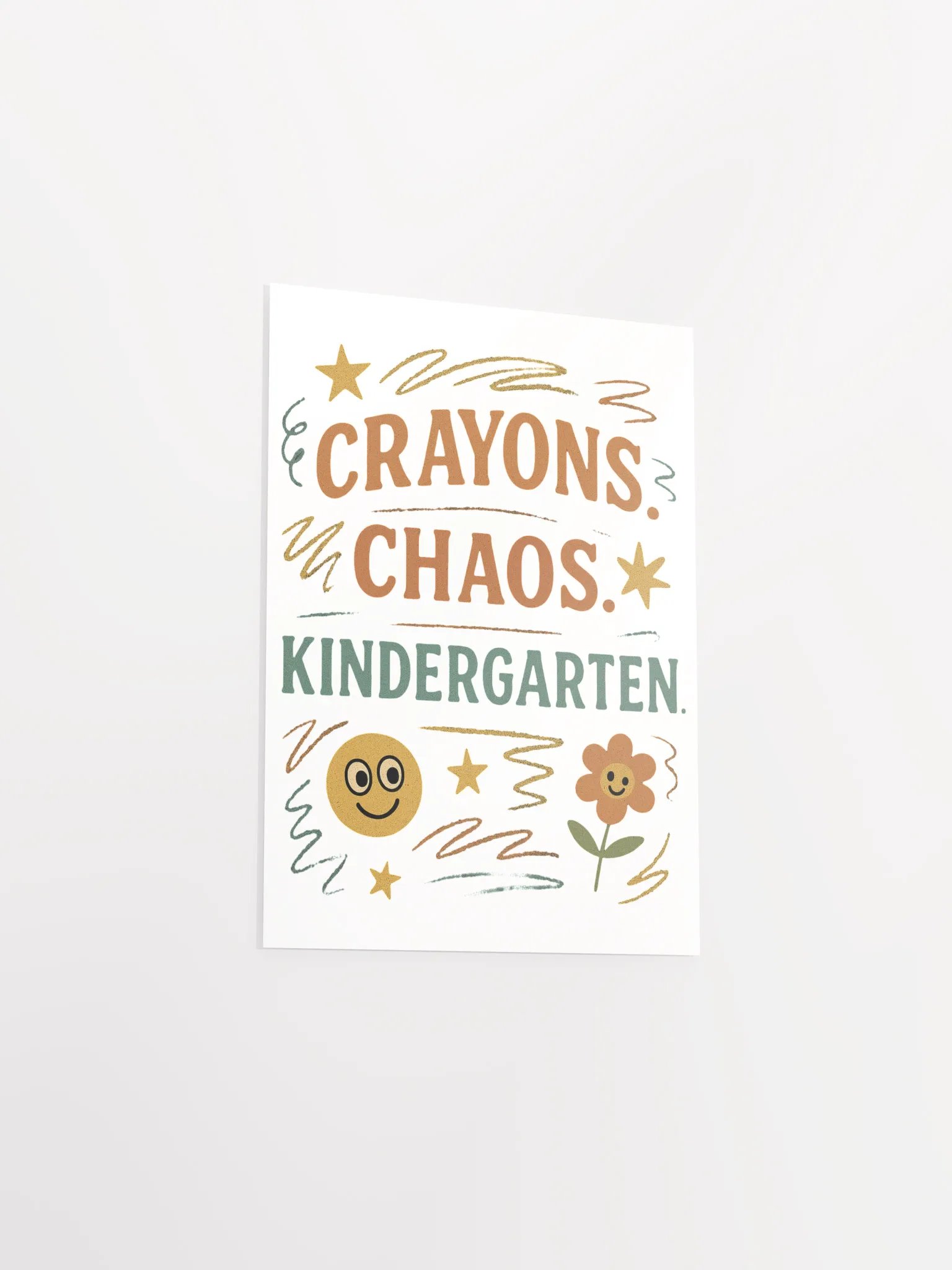 Crayons. Chaos. Kindergarten. Poster – Funny Retro Classroom Wall Art product image (13)