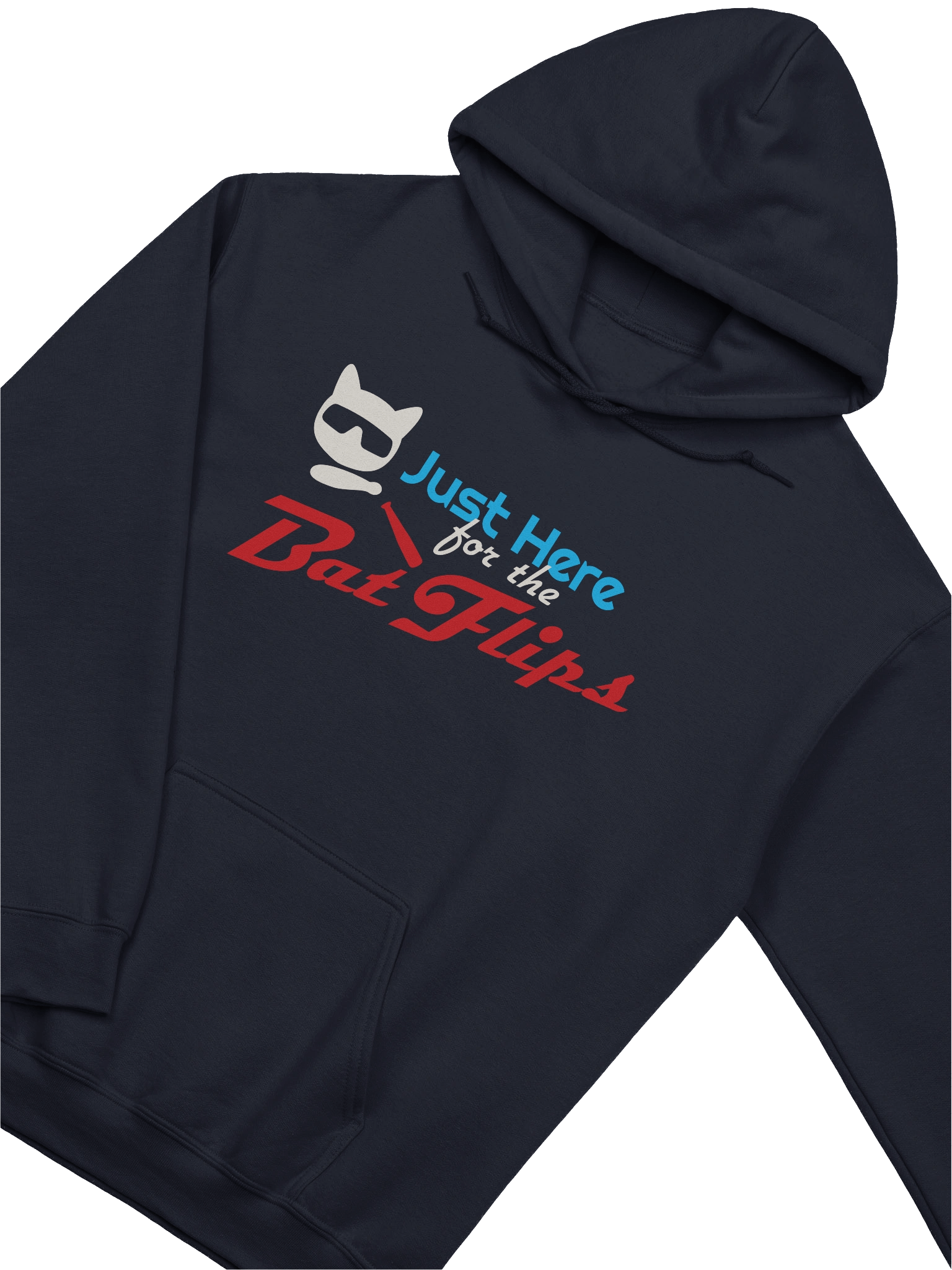 Baseball Cat (Just Here for The Bat Flips) - Unisex Adult Hoodie product image (3)