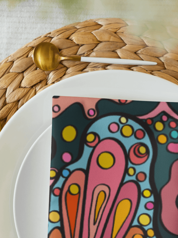 Swirling Spectrum Cloth Napkin Set (4) – Colorful Marine Life product image (11)