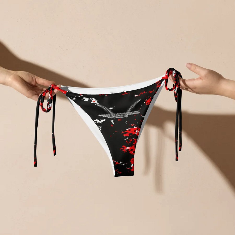 White HApex Gear Black Logo Recycled String Bikini Bottom product image (5)