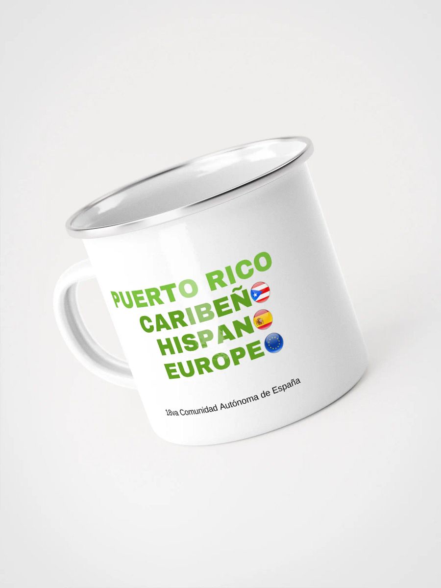Taza esmaltada blanca - Puerto Rico Caribeño Hispano Europeo product image (3)