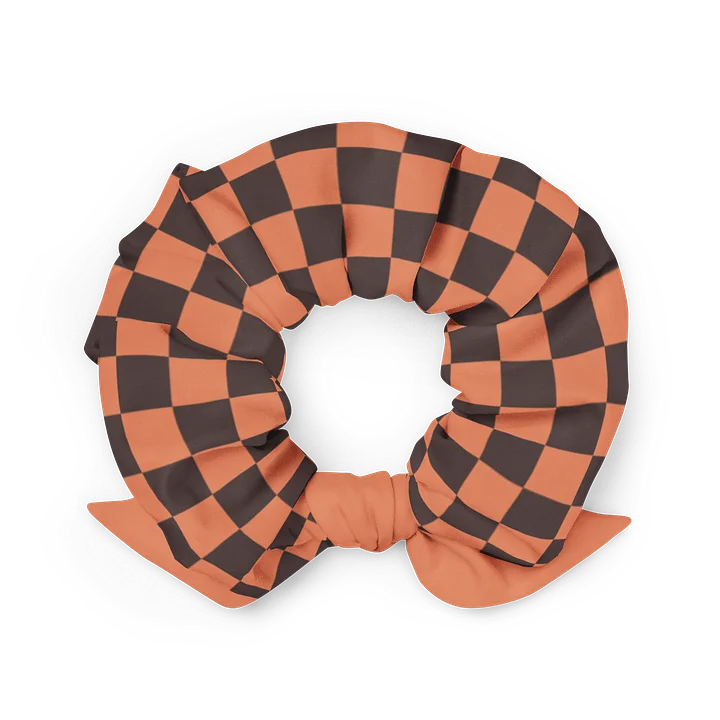 Orange n' Brown Checker Scrunchie product image (2)