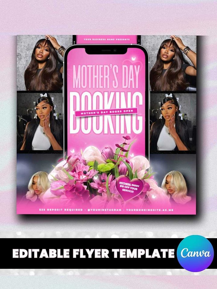 Mother's Day Appointments Open iPhone Flyer - Customizable Canva Template product image (1)