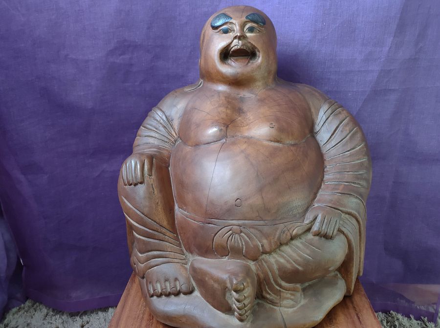 Buda chinês madeira grande é o Deus buda gordo product image (2)