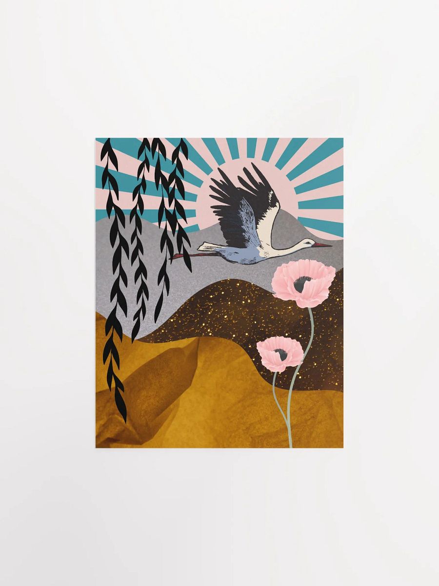Japanese Red-Crowned Crane Collage Art Print product image (12)