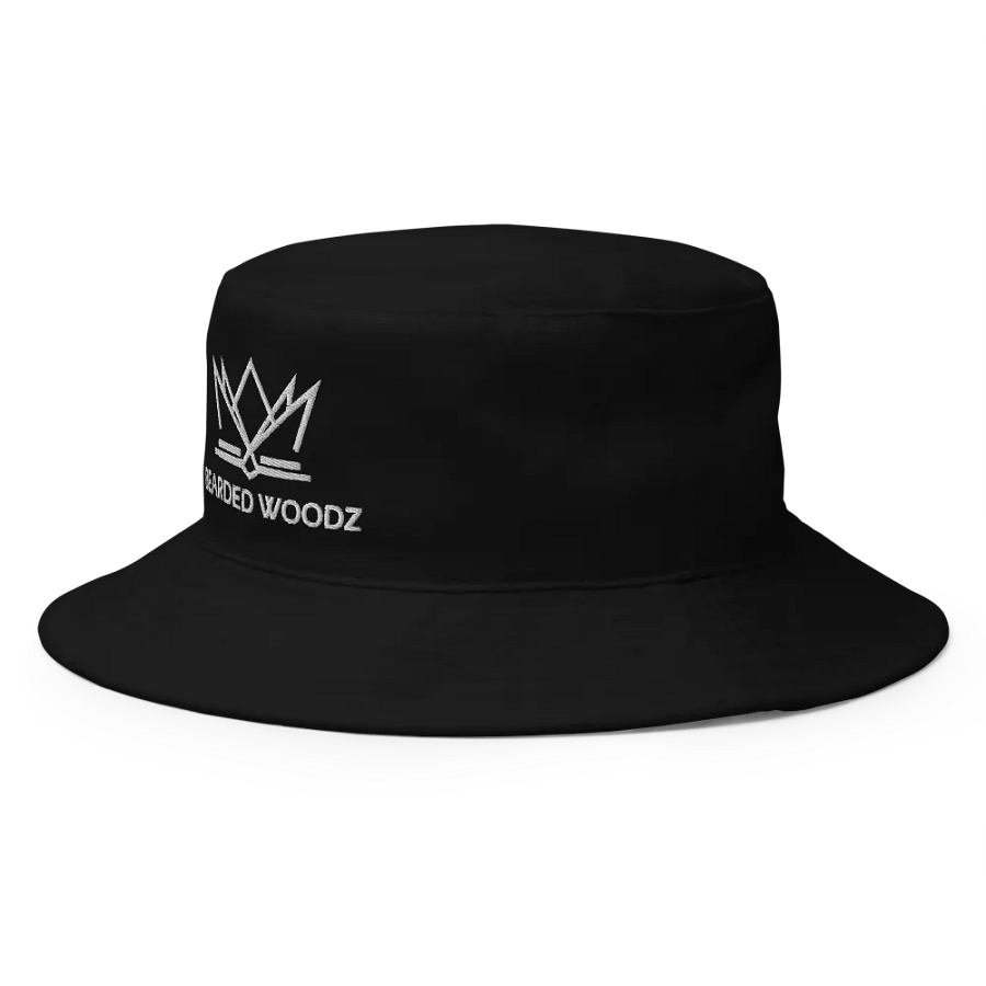 Bearded Woodz Black Bucket Hat (White Embroidery) product image (2)