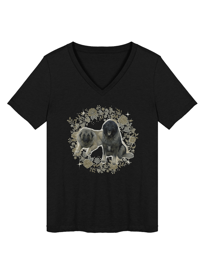 Two-Dog Art Print | Women's V-Neck T-Shirt product image (1)