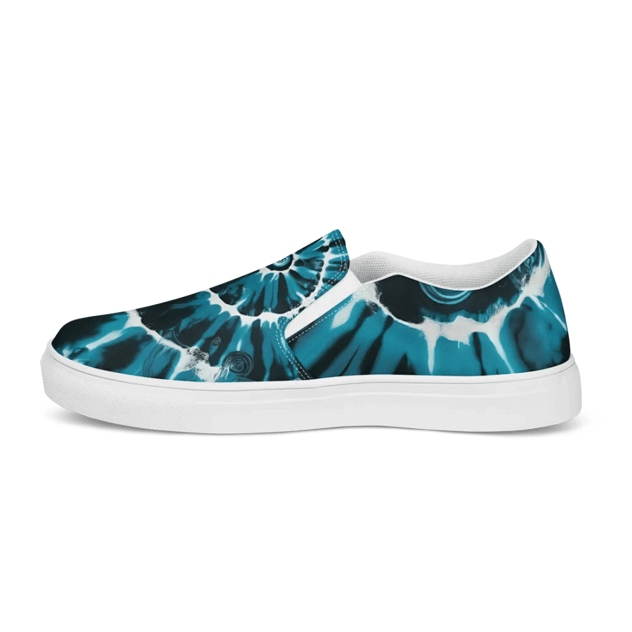 Ocean Tie and Dye Spirals Women's Canvas Slip-Ons product image (8)