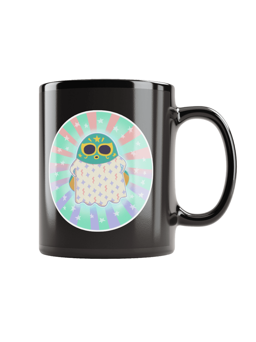 Pastel Little Ghost Luchador - Black Ceramic Mug product image (2)