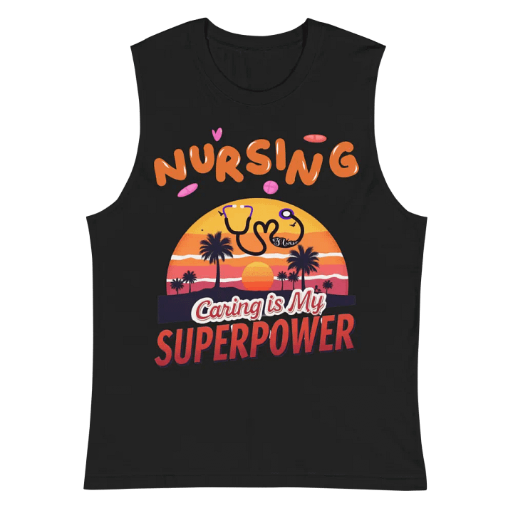 Sunset Nursing Superpower Muscle Tank product image (3)