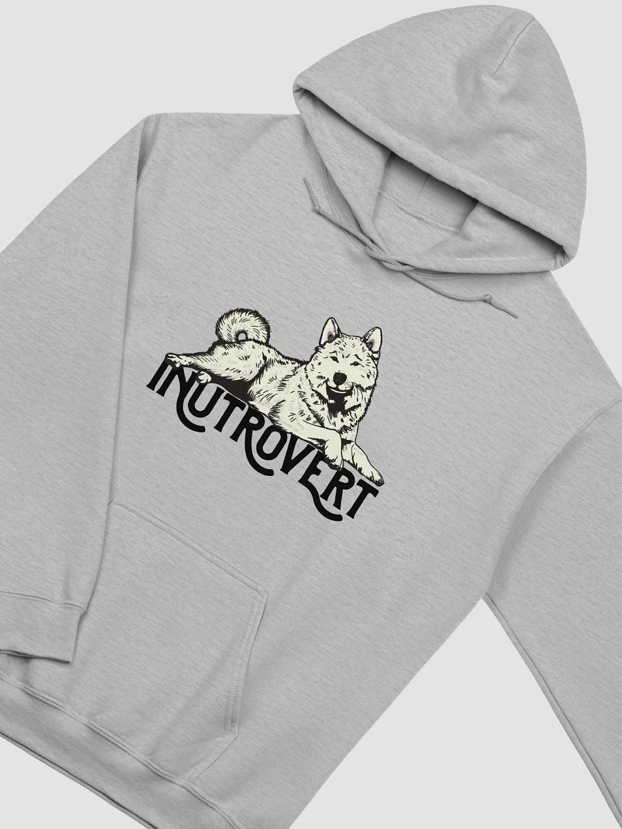 Inutrovert Hooded Sweatshirt of an Akita Inu (White) | Funny Hoodie for Akita Paw-rents product image (27)