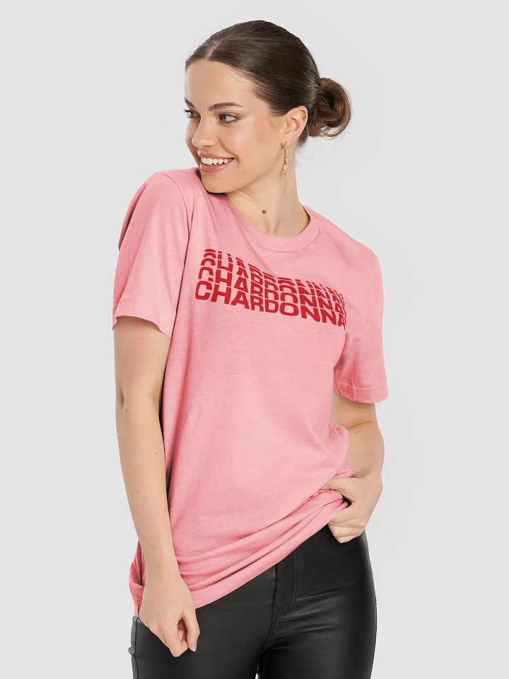 Chardonnay Lovers Faded Text T-Shirt – Wine Aesthetic for Tastemakers product image (2)