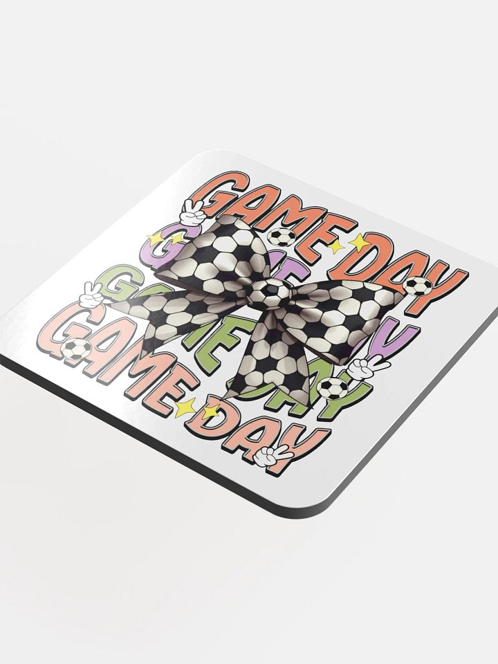Game Day Bow Soccer Cork Coaster product image (1)