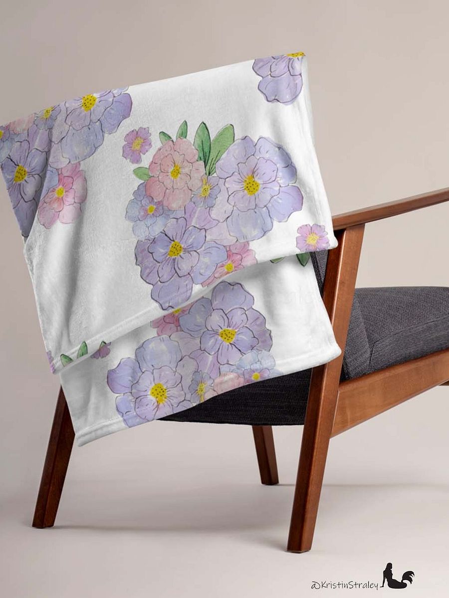 Lavender Flower Bouquet Fleece Throw Blanket product image (8)