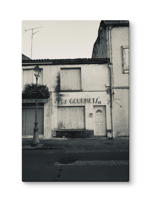 "Aux Gourmets" Vintage black and white 40"x60" canvas product image (1)
