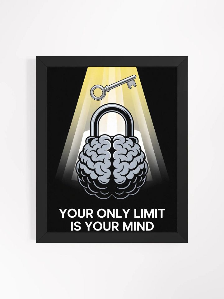 Your Only Limit is Your Mind Poster | Brain & Lock Motivational Art product image (1)