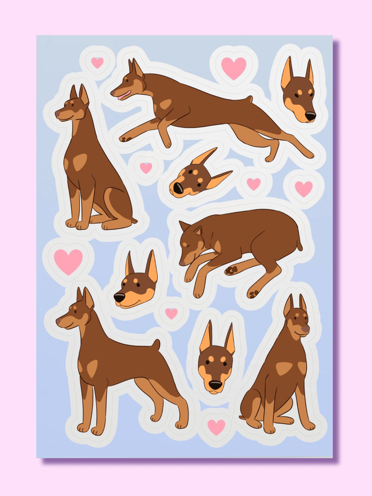 Doberman Delight Sticker Sheet product image (1)
