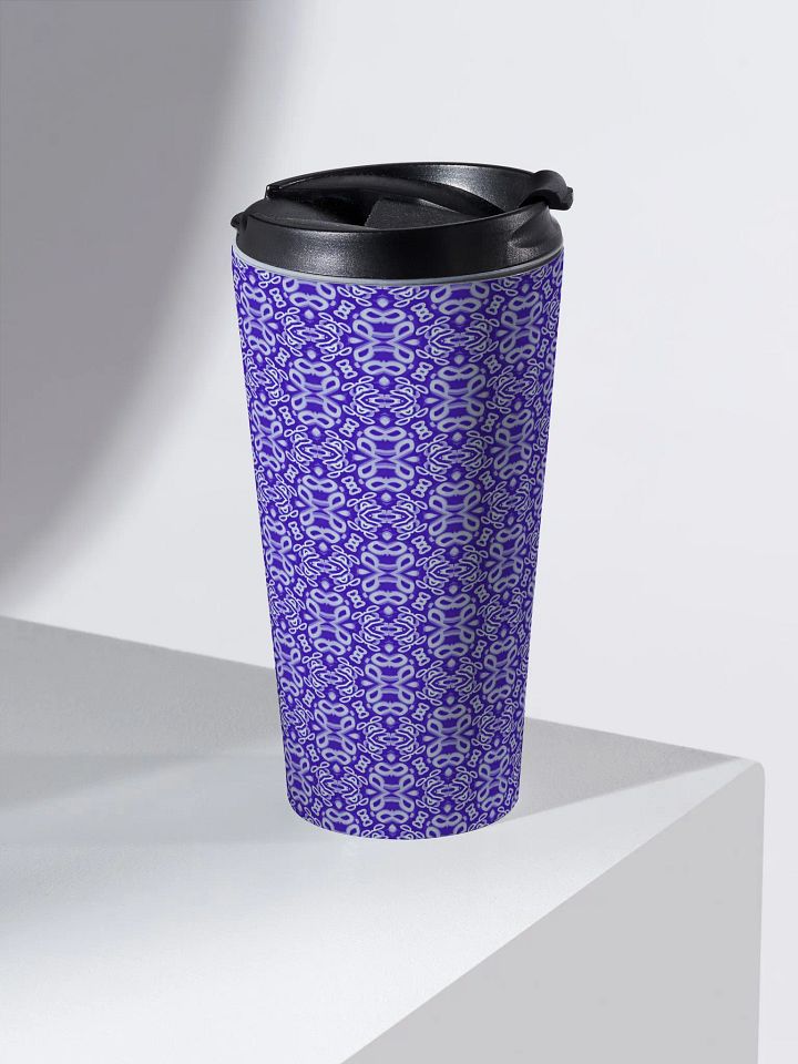 Purple & White Seamless Patterned Travel Mug product image (2)