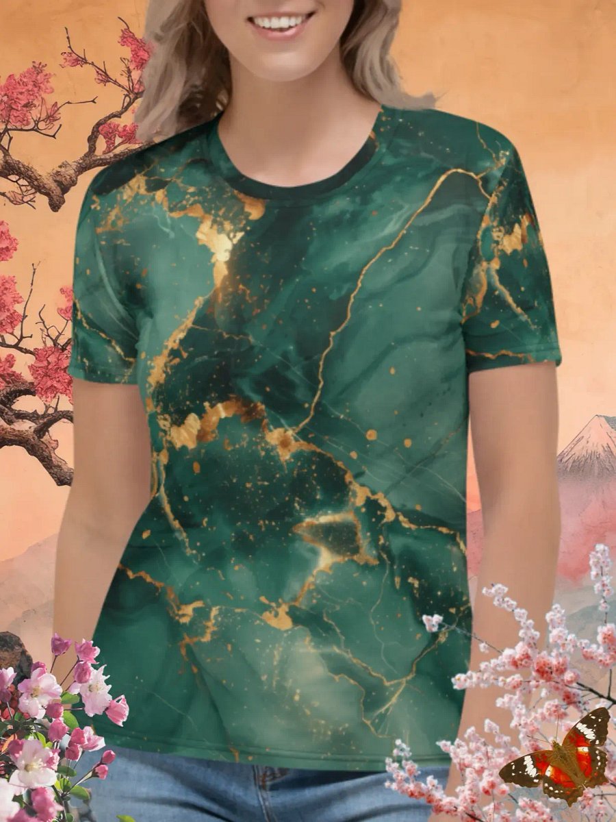 Green Marble Print T-Shirt product image (1)