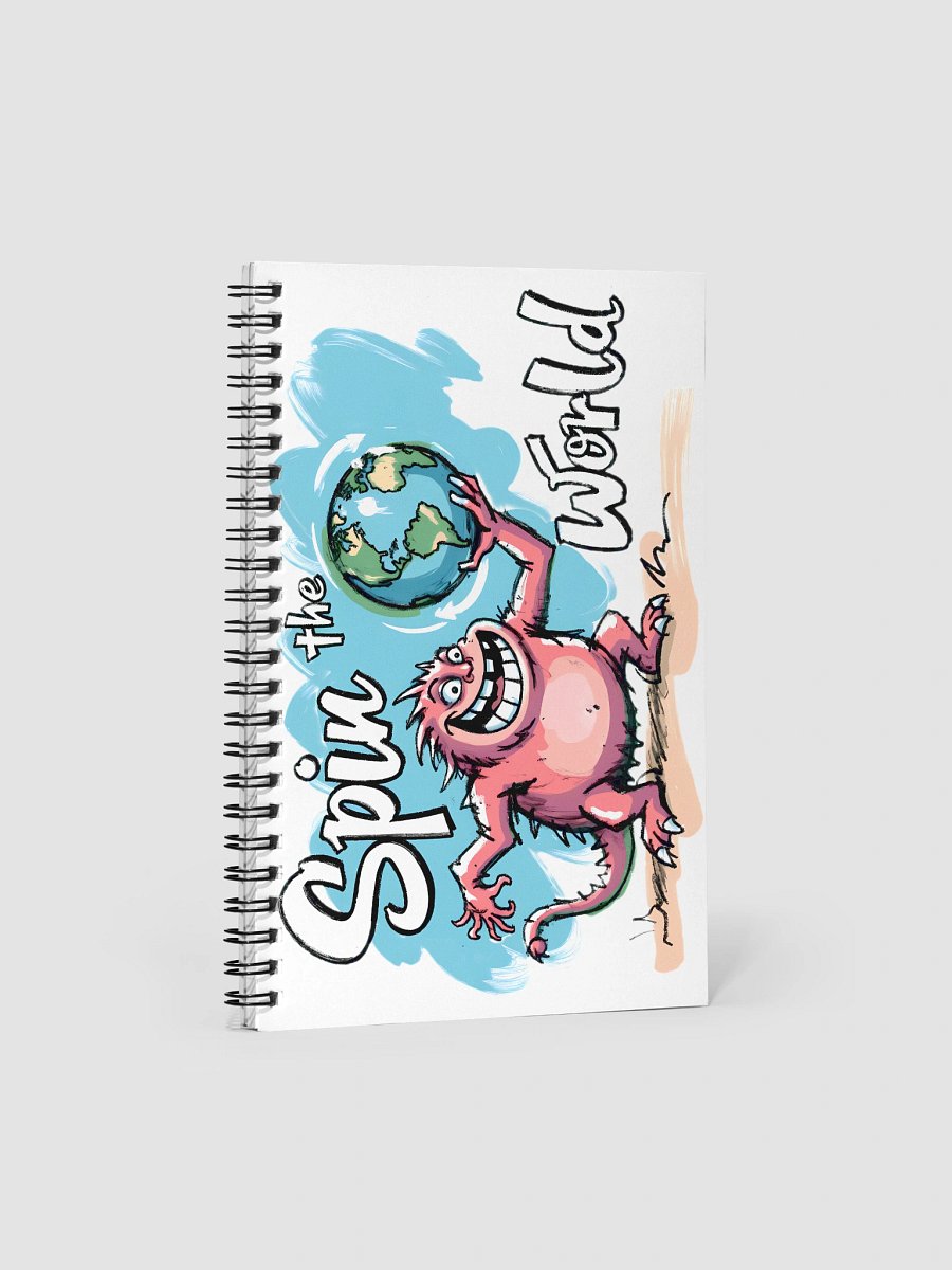 Playful Monster Spins the World: Cartoon Fun Spiral Notebook product image (1)