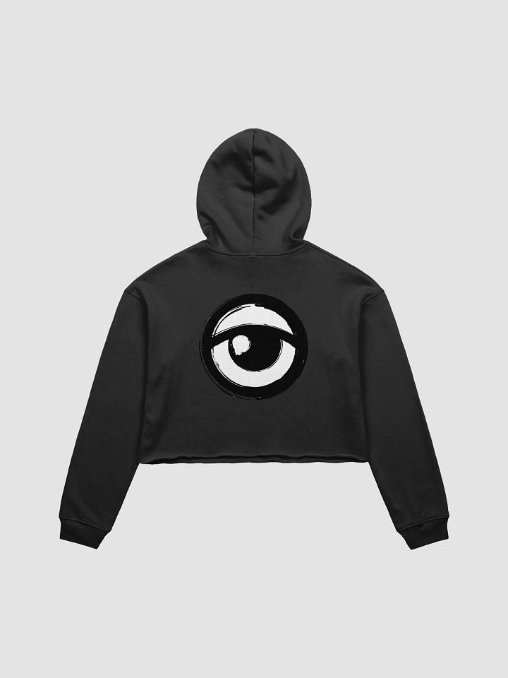 Cartoon Advisory Logo Crop Top Hoodie (B) product image (2)