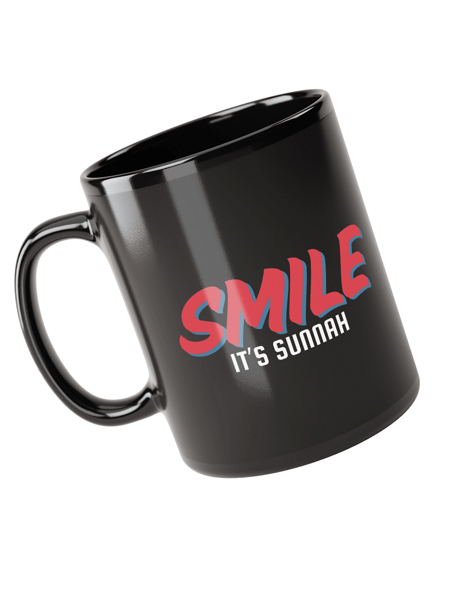 Black "Smile It's Sunnah" Mug in Vivid Red product image (3)