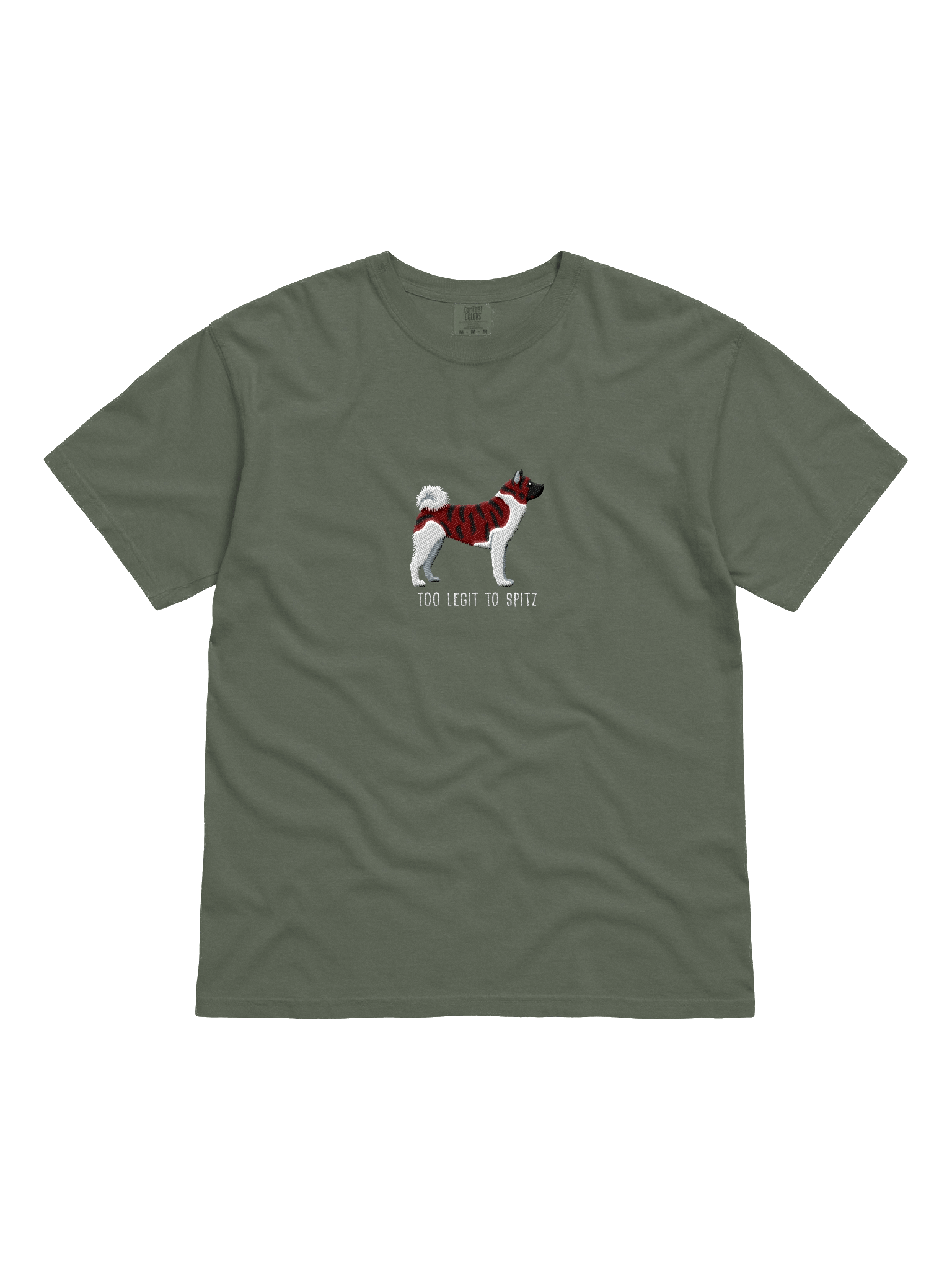 Too Legit to Spitz T-Shirt(Embroidered) of an American Akita(Brindle & White) product image (21)