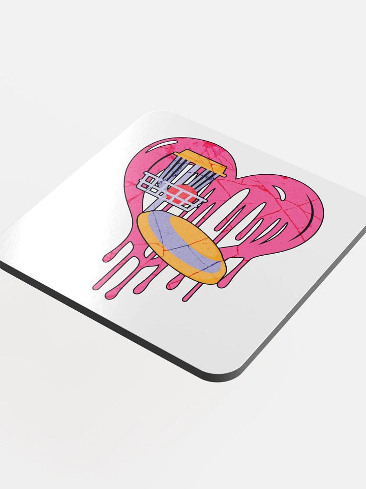 Heart Disc Golf Glossed Coaster product image (1)