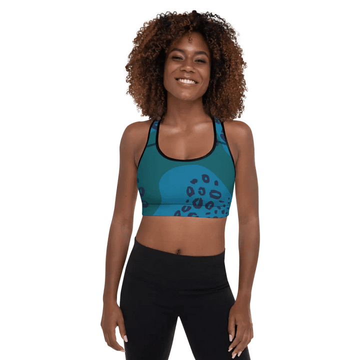 Flowing Teal Camo Sports Bra product image (1)
