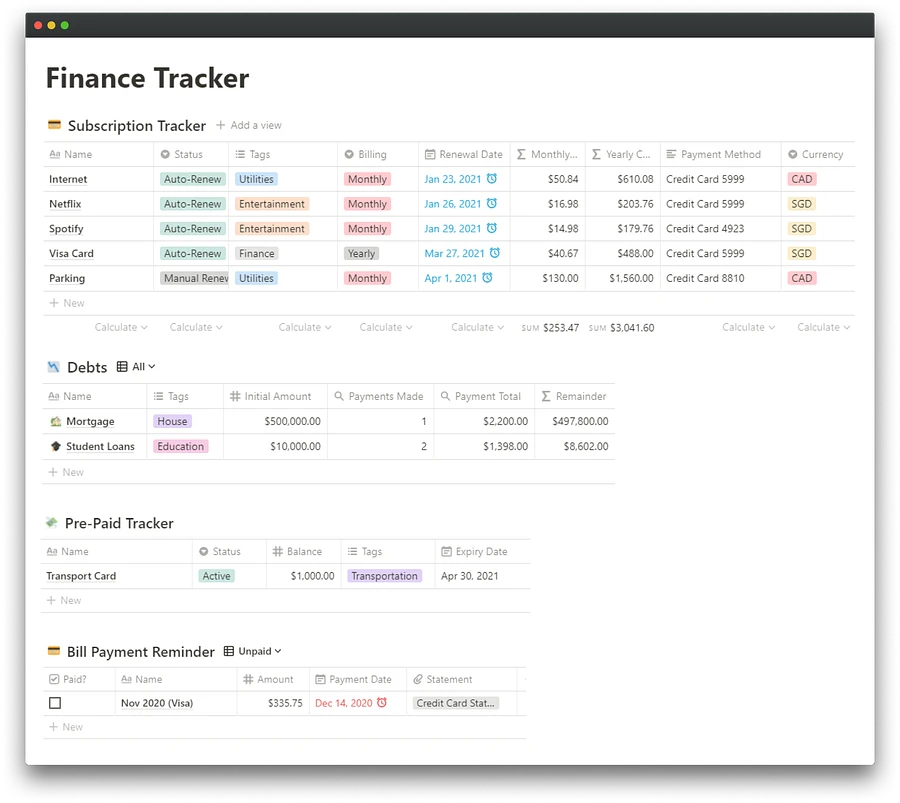 Grow Wealth Notion Template Pack product image (4)