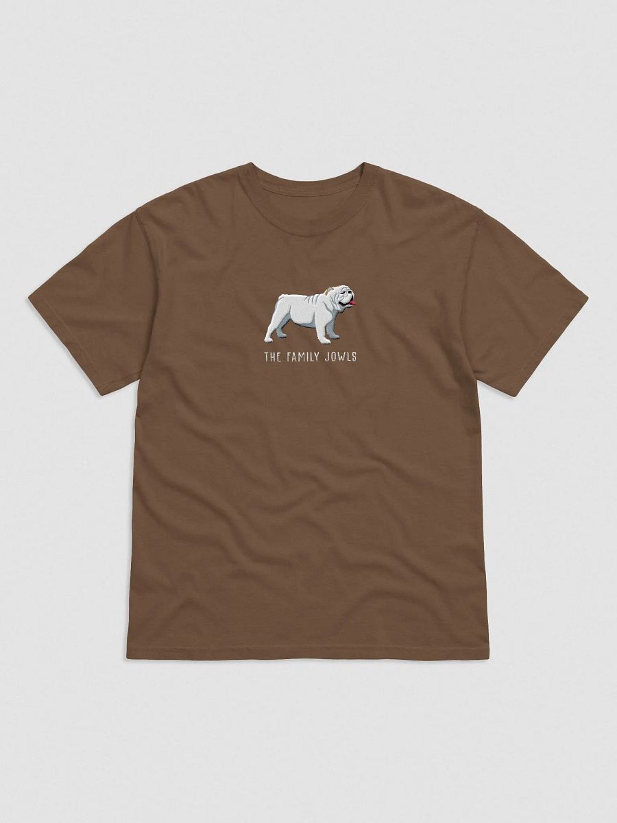 The Family Jowls T-Shirt(Embroidered) of an English Bulldog(White) product image (4)