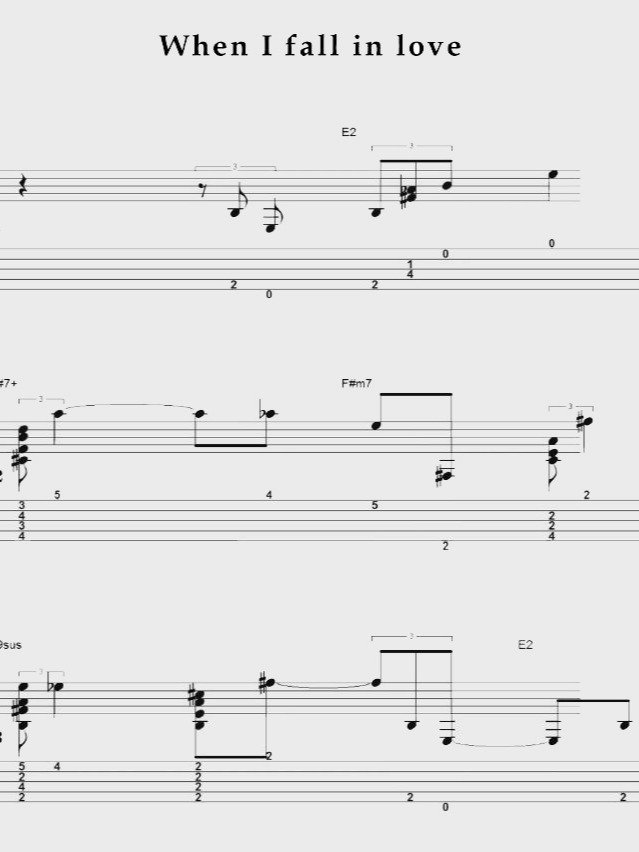 When I fall in love - Guitar sheet music product image (1)
