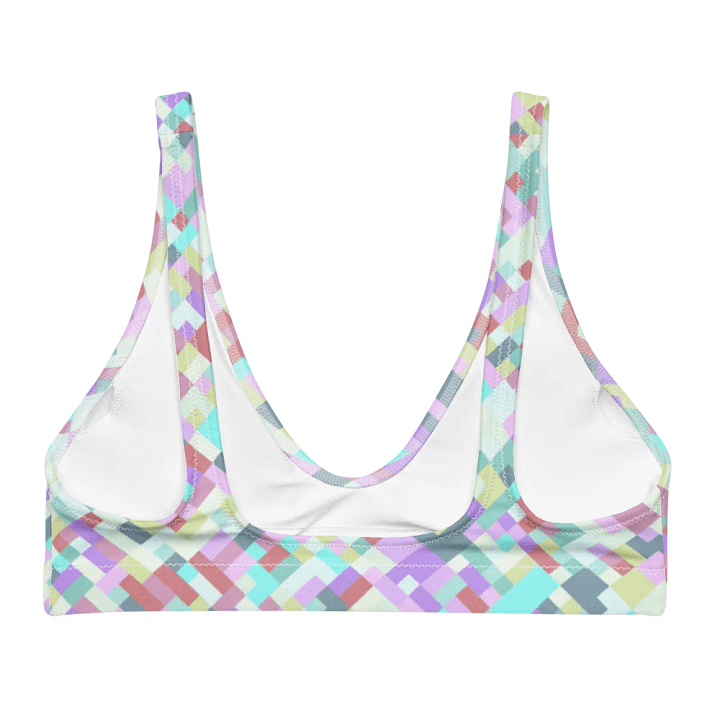 Colorful Mosaic Pattern Design Padded Bikini Top - v6 product image (1)