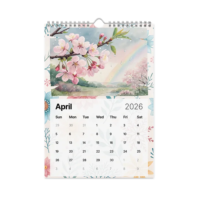 WATERCOLOR SEASONAL SCENES WALL CALENDAR 2026