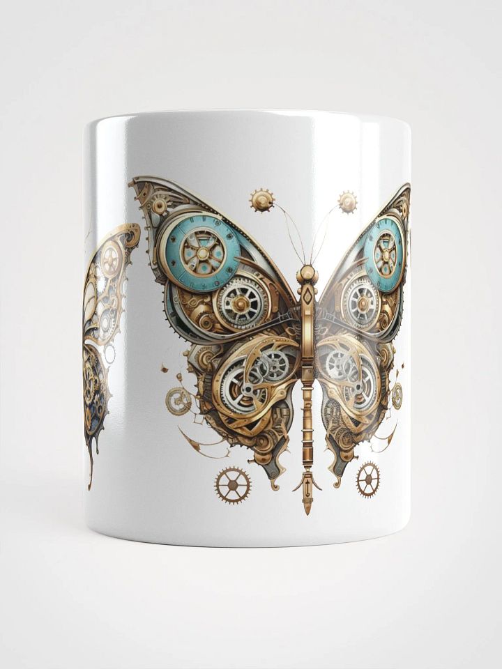Steampunk Butterflies White Glossy Mug product image (2)