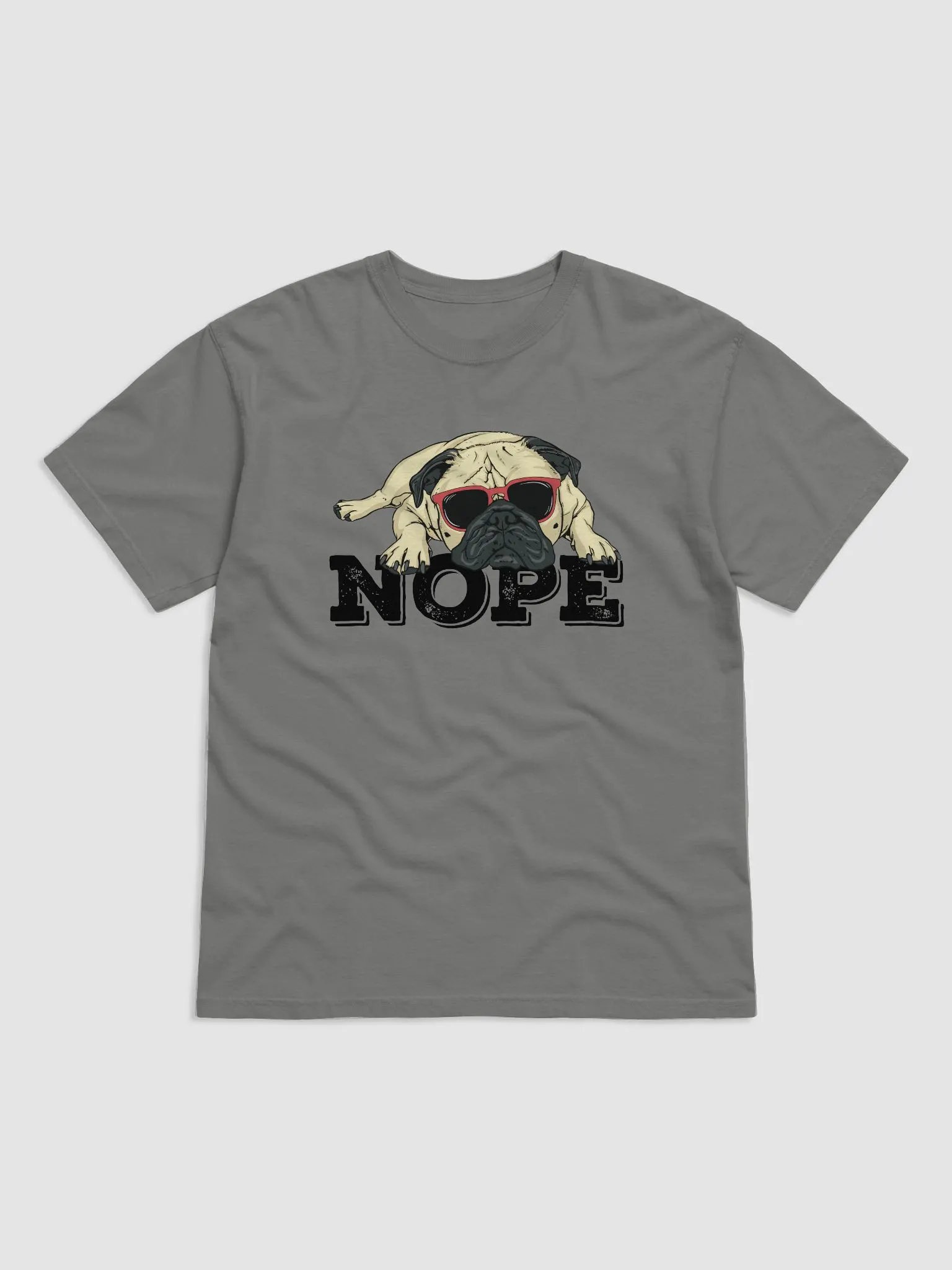 Nope Funny T-Shirt | Funny Lazy Pug Wearing Sunglasses T-Shirt for Dog Lovers product image (14)