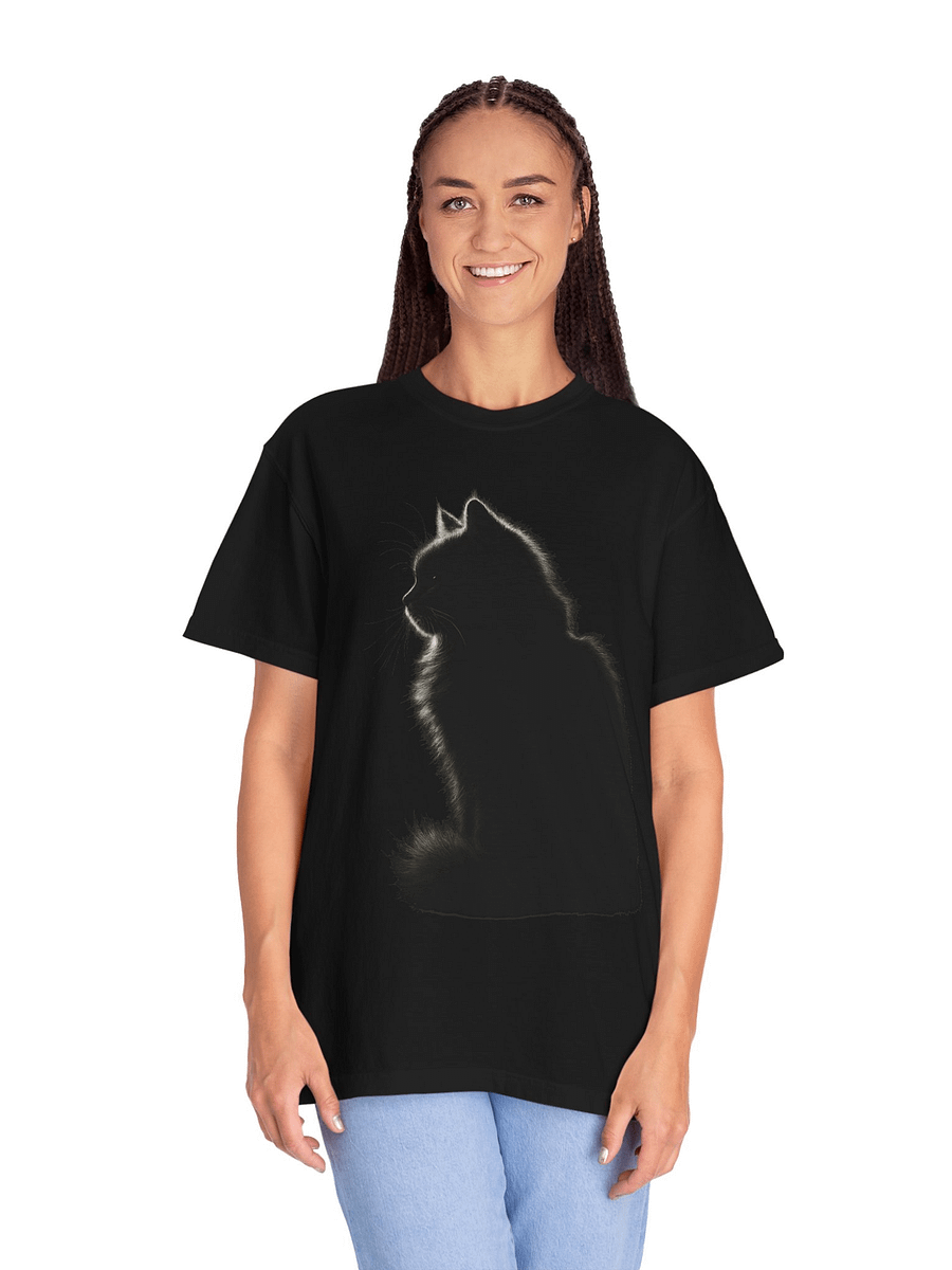 Whiskered Black Cat Silhouette T-Shirt product image (2)