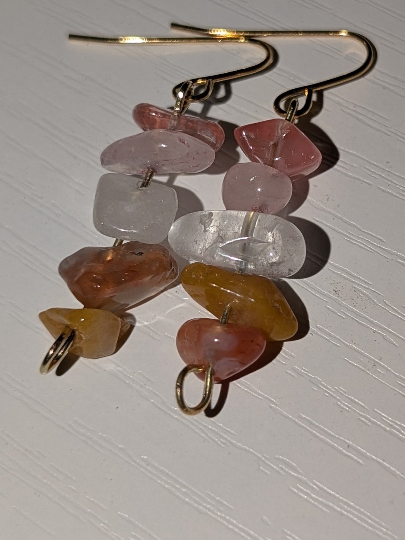 Pink and Yellow Crystal Earrings! product image (1)