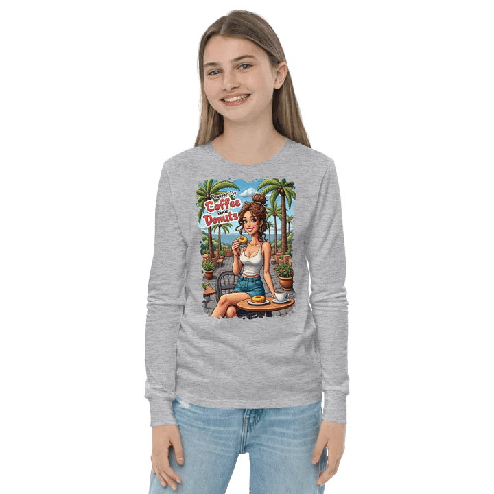 Coffee & Donuts Paradise Youth Long Sleeve Tee product image (21)