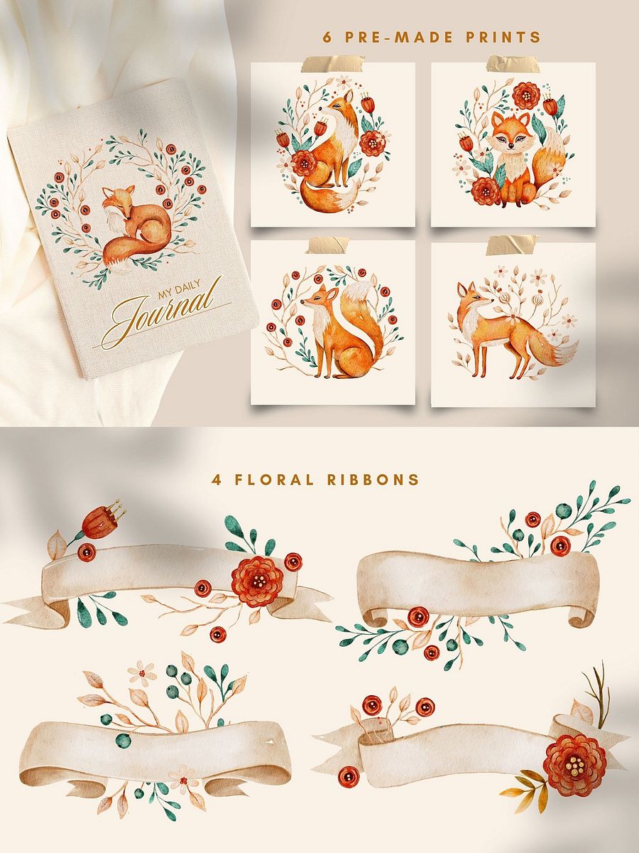 Charming Fox - Fall Watercolor Bundle product image (3)