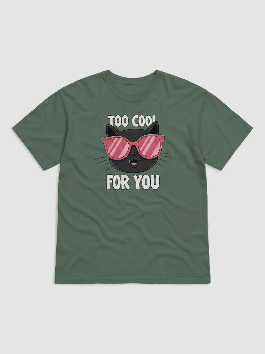 Funny Too Cool for You Black Cat T-Shirt with Pink Sunglasses - Cute Graphic Tee product image (2)