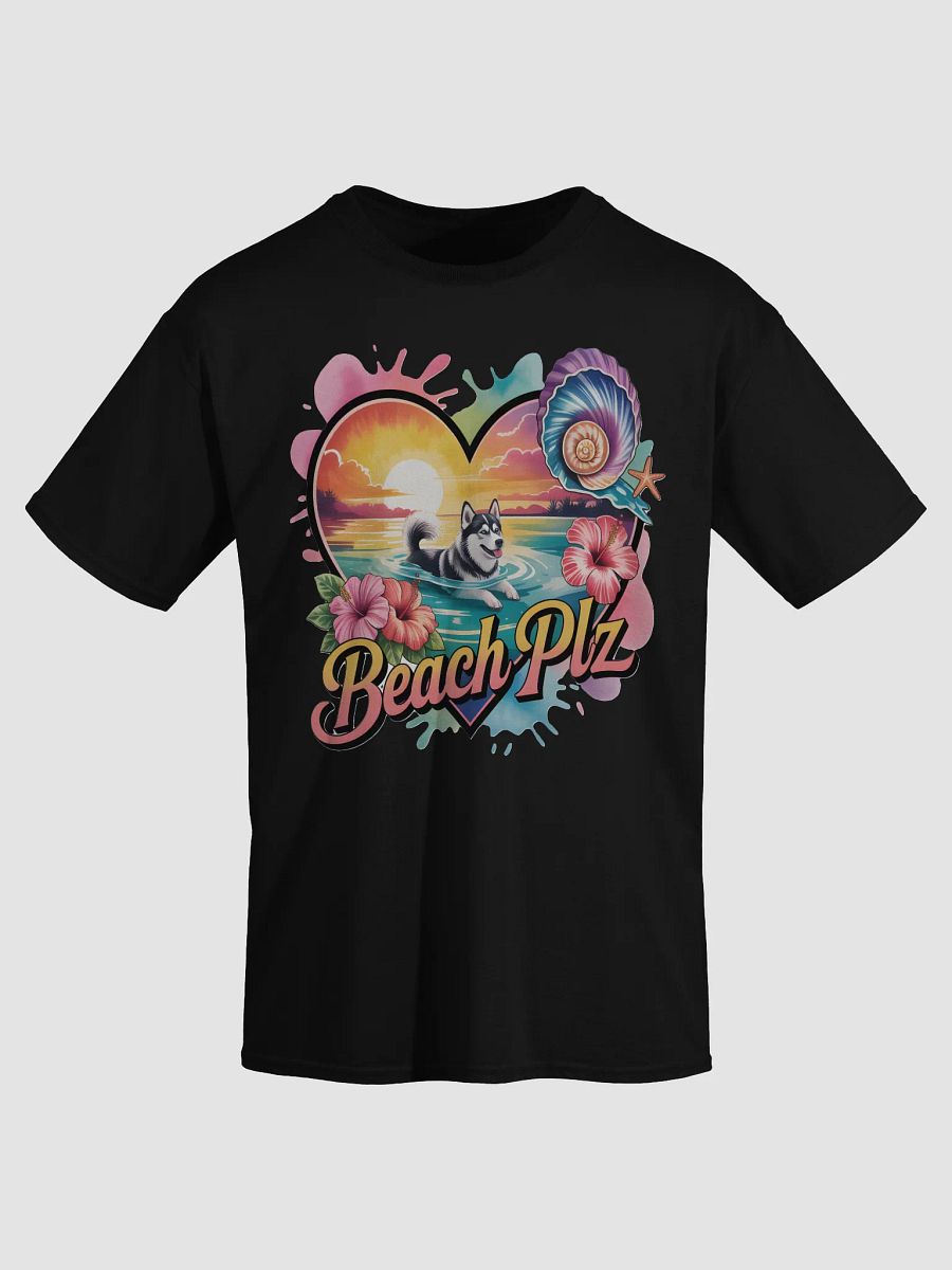 Sunset Husky Beach Plz T-Shirt product image (3)